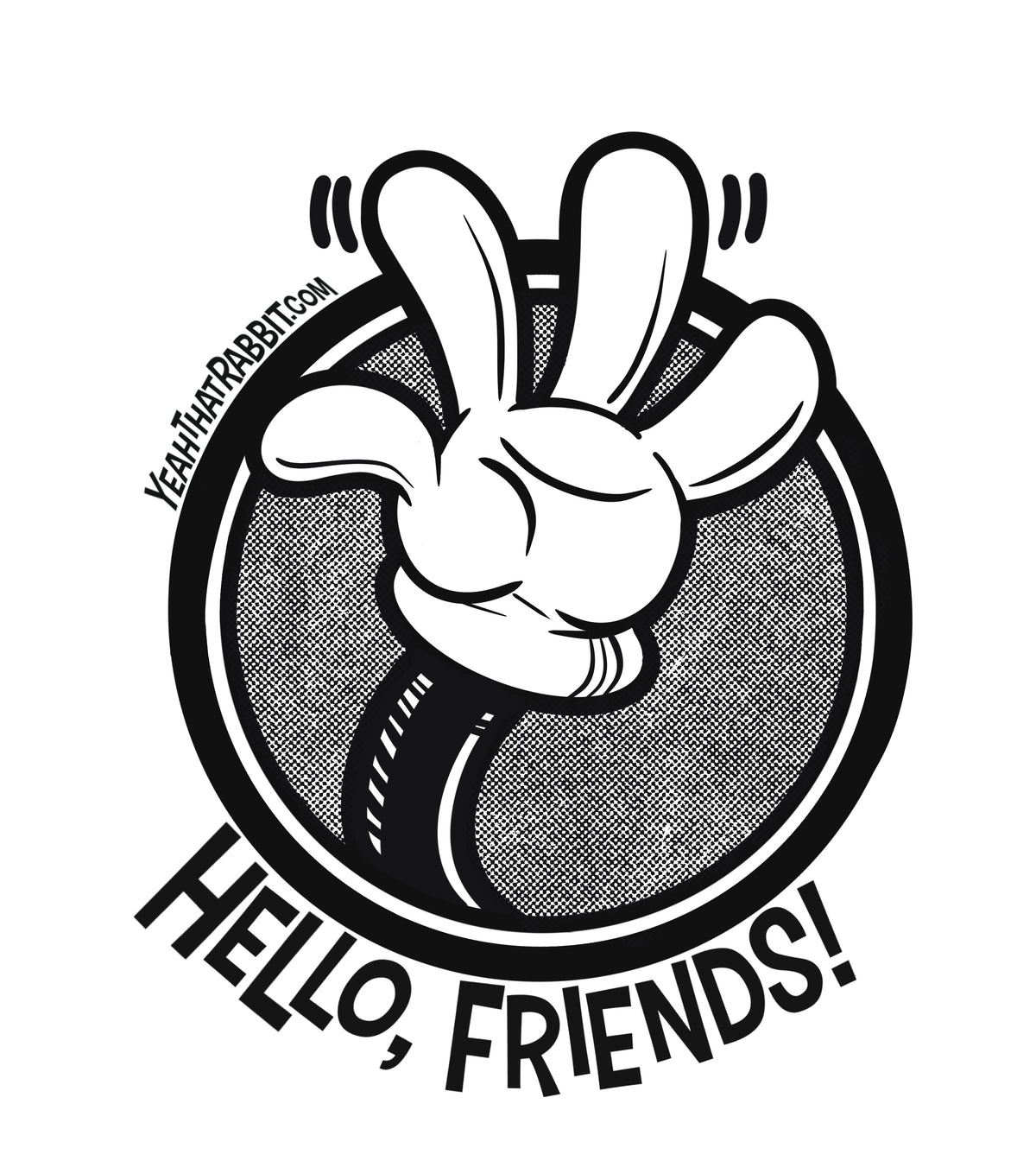 Hello Friend Sticker Hello Friends! Sticker – YEAH, THAT RABBIT!